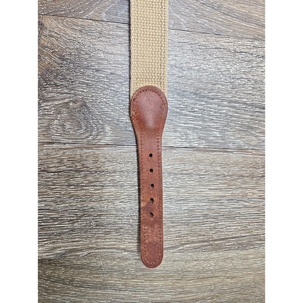 J. Bailey Buddy Belt Brown Lab Leather Canvas Ribbon Belt - 20 Inches